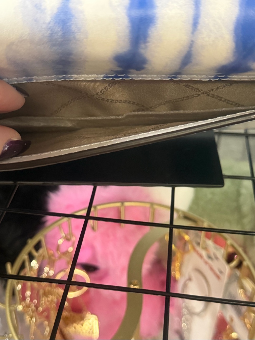 Michael Kors Envelope Clutch Crossbody – Blue & White Tie-Dye - Picture 7 of 12